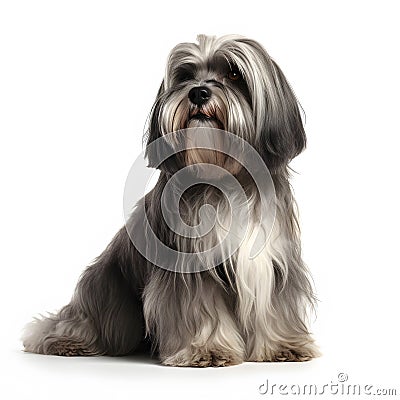 Lowchen breed dog isolated on white background Stock Photo