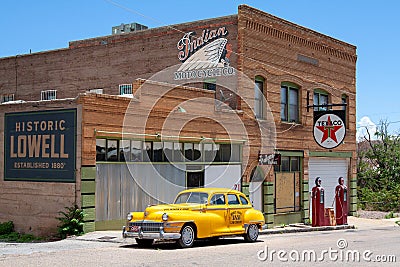 Lowell District in Bisbee Arizona vintage gas station Editorial Stock Photo