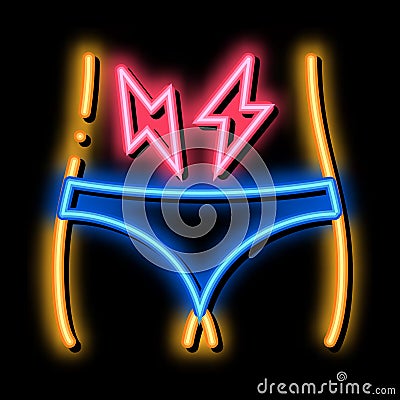 Lower Abdominal Pain neon glow icon illustration Vector Illustration