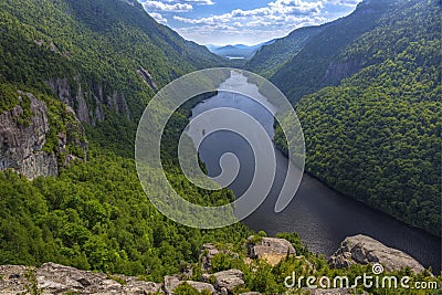 Lower Ausable Lake from Indian Head Lookout Stock Photo