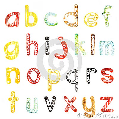 Lower case alphabet Stock Photo