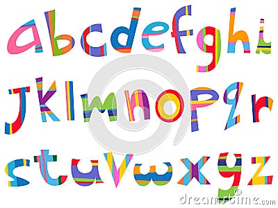 Lower case fun alphabet Vector Illustration