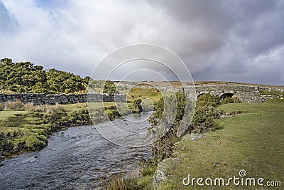 Lower Cherrybrook bridge Dartmoor Stock Photo