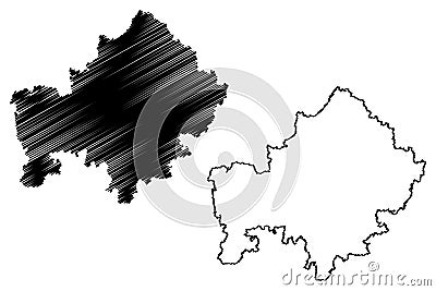 Lower Franconia Federal Republic of Germany, Administrative division, Region Free State of Bavaria map vector illustration, Vector Illustration