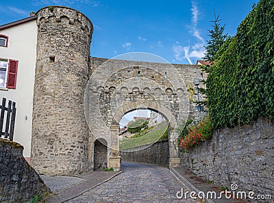 Lower Gate part of the historic town fortifications in Bad Wimpfen. Neckar Valley, Kraichgau, Baden-WÃ¼rttemberg, Germany, Europe Stock Photo