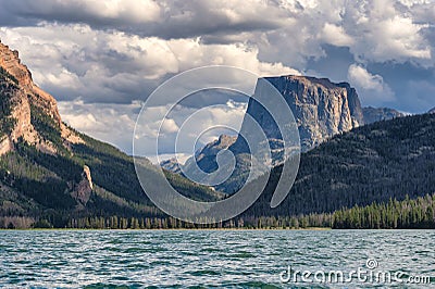Green River Lakes and Square Top Mountain, Wyoming Stock Photo