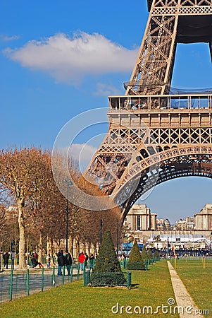 Lower Half View of Eiffel Tower Paris Editorial Stock Photo