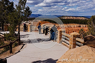 Lower Inspiration Point Lookout in Bryce Canyon National Park Editorial Stock Photo