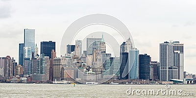 Lower Manhatta NYC Panorama Stock Photo