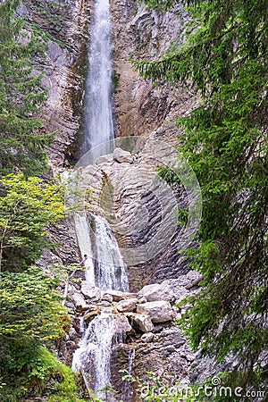 Lower Martuljek Waterfall in the Julian Alps, Slovenia Stock Photo