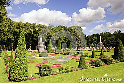 Lower Park in Peterhof Stock Photo