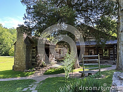 1800 Lower Residence in Spring Mill State Park Stock Photo