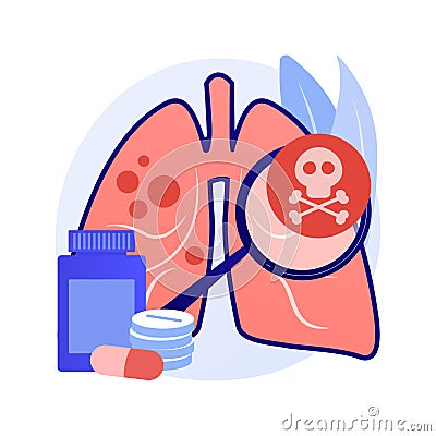 Lower respiratory infections abstract concept vector illustration. Vector Illustration