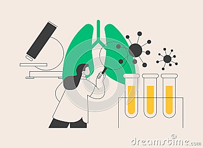 Lower respiratory infections abstract concept vector illustration. Vector Illustration