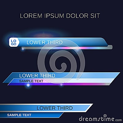 Lower third banners - vector Cartoon Illustration