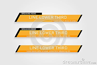 Lower Third TV News Bars Set Vector. Vector Illustration