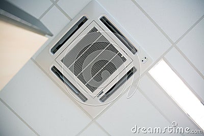 Modern Office Ceiling Air Conditioning System Stock Photo