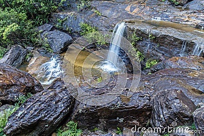 Lower Wentworth Falls in the Blue Mountains Stock Photo