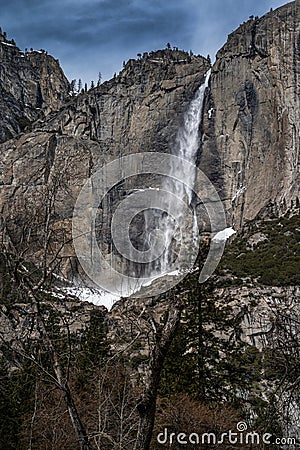 Lower Yosemite Falls in early Spring Stock Photo