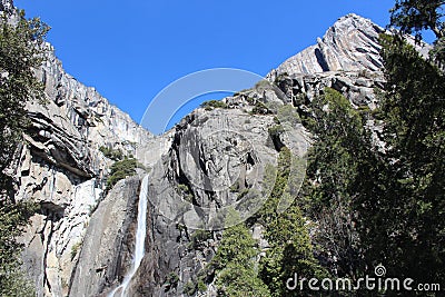 Lower Yosemite Falls Yosemite National Park Stock Photo