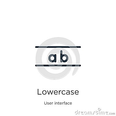 Lowercase icon. Thin linear lowercase outline icon isolated on white background from user interface collection. Line vector sign, Vector Illustration