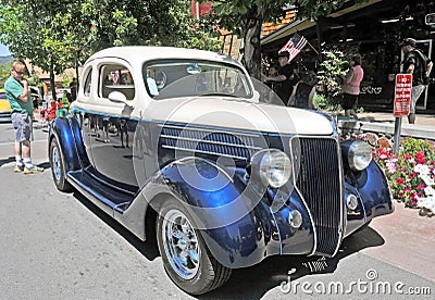 Lowered Ford Sedan Editorial Stock Photo