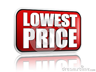 Lowest price in red banner Stock Photo