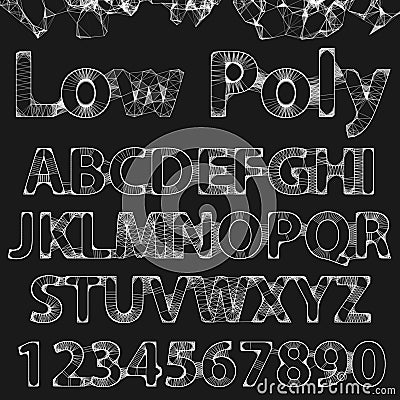 Lowpoly Outline Font Stock Photo