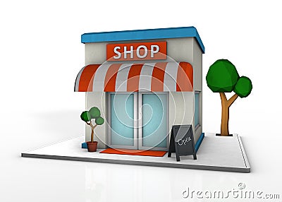 Lowpoly shop icon Stock Photo