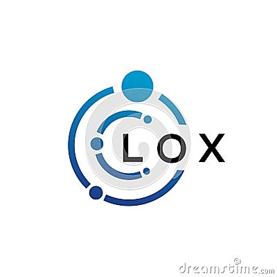 LOX letter technology logo design on white background. LOX creative initials letter IT logo concept. LOX letter design Vector Illustration