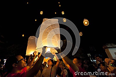 Loy Krathong festival Editorial Stock Photo
