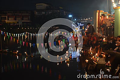 Loy Kratong Festival of Thailand Editorial Stock Photo