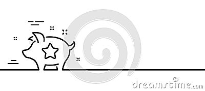 Loyalty points line icon. Bonus piggy. Discount program. Minimal line pattern banner. Vector Vector Illustration