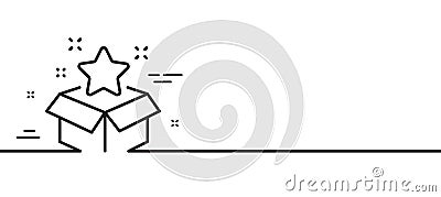 Loyalty program line icon. Bonus points. Discount box. Minimal line pattern banner. Vector Vector Illustration