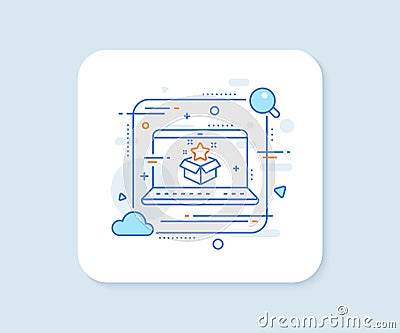 Loyalty program line icon. Bonus points. Discount box. Vector Vector Illustration