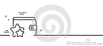 Loyalty program line icon. Bonus points. Discount wallet. Minimal line pattern banner. Vector Vector Illustration