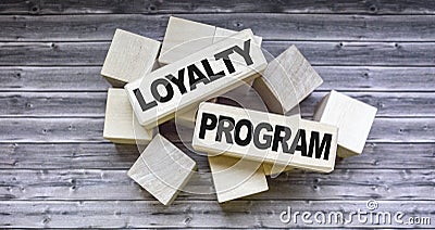 Loyalty program text on wooden blocks Stock Photo