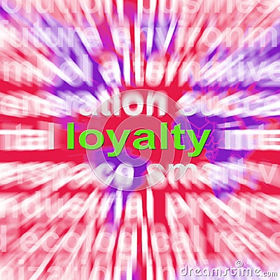 Loyalty Word Cloud Shows Customer Trust Stock Photo