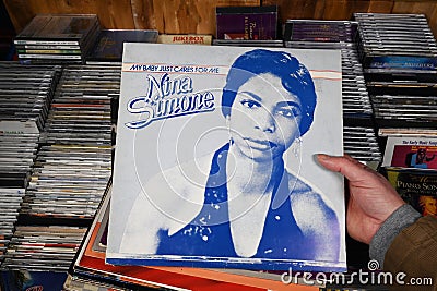 LP album: Nina Simone - My baby just cares for me Editorial Stock Photo