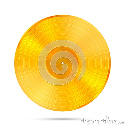 LP Gold Record icon, Gramophone music object Vector Illustration