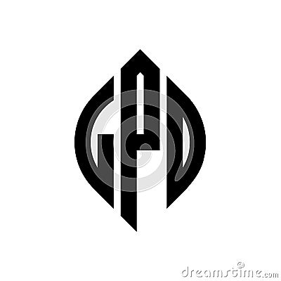 LPD circle letter logo design with circle and ellipse shape. LPD ellipse letters with typographic style. The three initials form a Vector Illustration