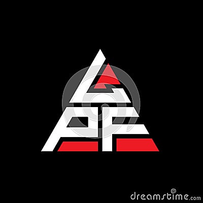 LPF triangle letter logo design with triangle shape. LPF triangle logo design monogram. LPF triangle vector logo template with red Vector Illustration