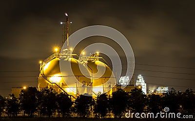 LPG gas industrial storage sphere tanks Stock Photo