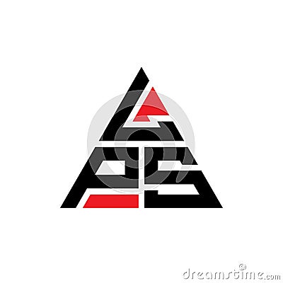 LPS triangle letter logo design with triangle shape. LPS triangle logo design monogram. LPS triangle vector logo template with red Vector Illustration