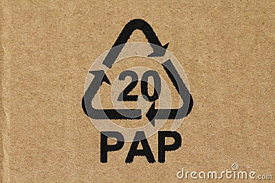 LRecycling code 20 PAP Stock Photo