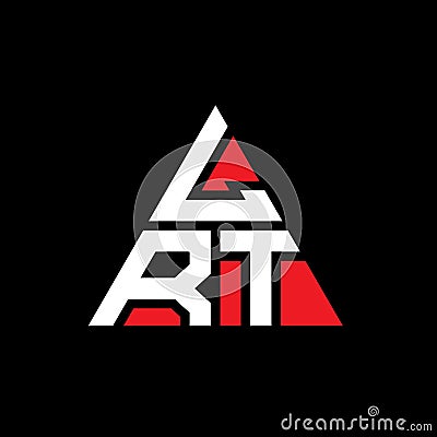 LRT triangle letter logo design with triangle shape. LRT triangle logo design monogram. LRT triangle vector logo template with red Vector Illustration