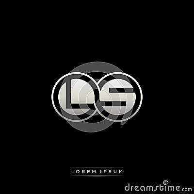 LS initial letter linked circle capital monogram logo modern template silver color version Vector Illustration