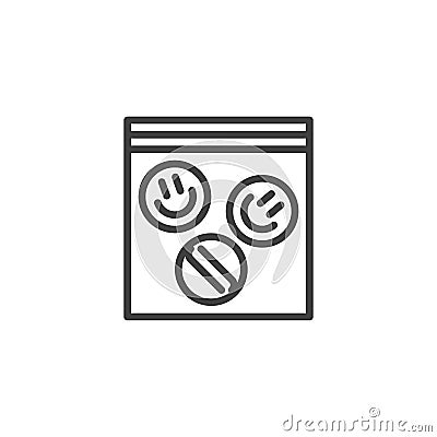 LSD pills package line icon Vector Illustration