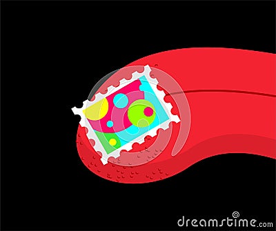 LSD on Tongue. acid mark Drugs vector illustration Vector Illustration
