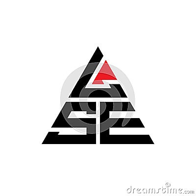 LSE triangle letter logo design with triangle shape. LSE triangle logo design monogram. LSE triangle vector logo template with red Vector Illustration